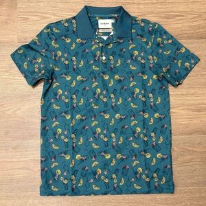Goodfellow & Co Men's‎ Teal and Yellow Patterned Polo